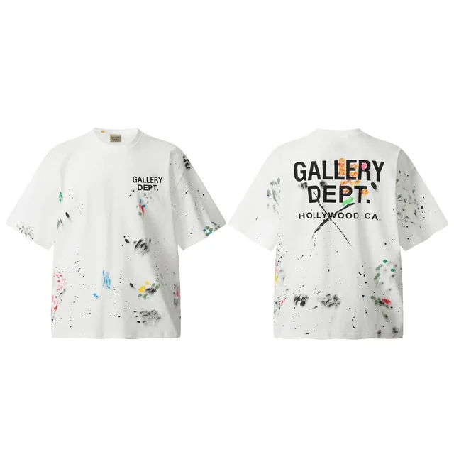 Gallery Dept. Paint Splatter White Graphic T-Shirt