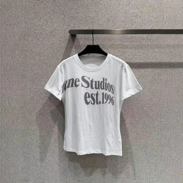 Acne Studios White Logo Print T-Shirt