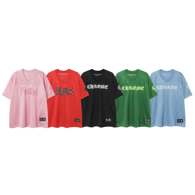 Chrome Hearts V-Neck Mesh T-Shirt Multi Color Casual