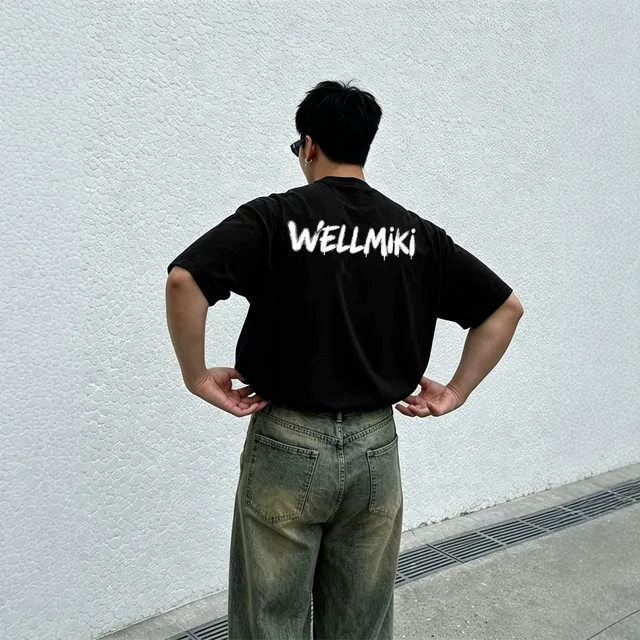 Wellmiki Logo Black Casual T-Shirt