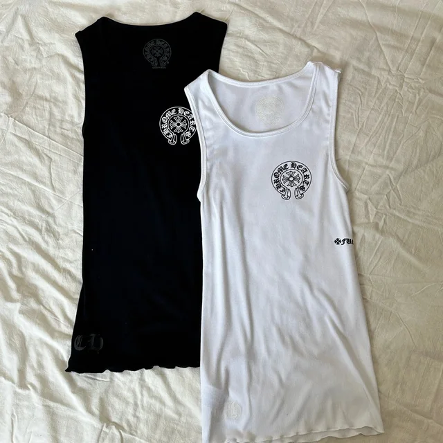 Unisex Ribbed Tank Top White And Black Casual Style