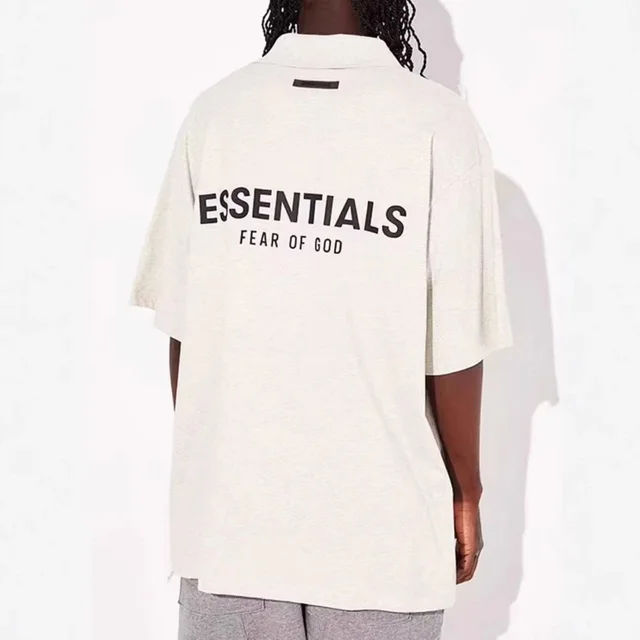 Fear Of God Essentials White Oversized Polo Shirt