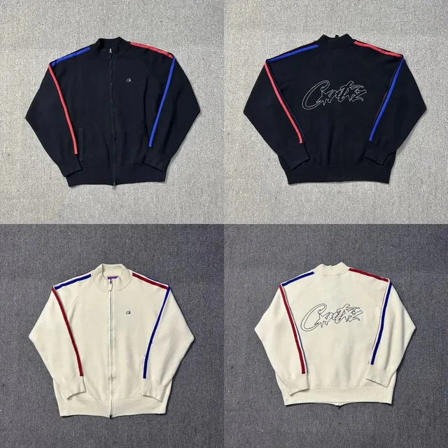 Critz Track Jacket Black And Cream Sporty