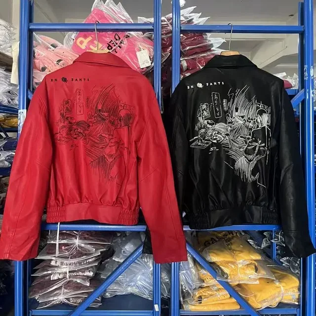 Enfants Riches Deprimes Leather Red Streetwear Jacket