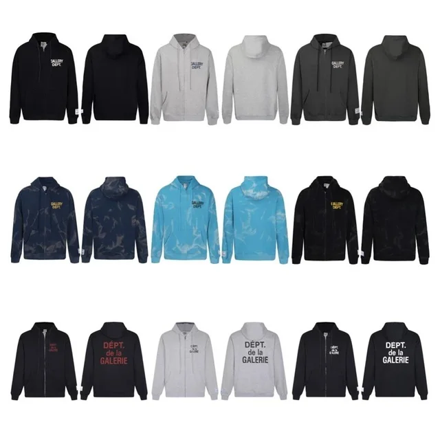 Gallery Dept Zip-Up Hoodie Black Casual Jacket