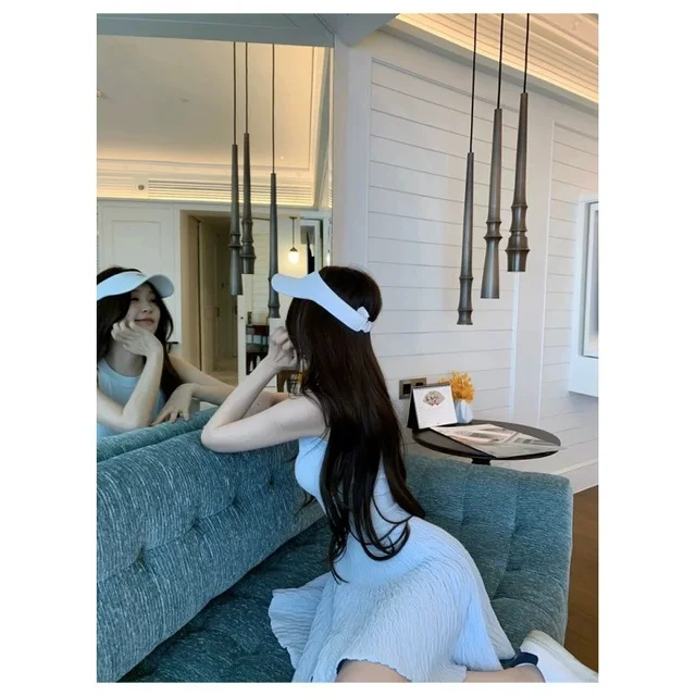 White Visor Cap Sporty Sun Protection